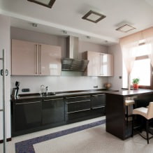 Progettazione della cucina con bancone da bar: 60 foto moderne dell'interno -14