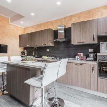 Progettazione della cucina con bancone bar: 60 foto moderne dell'interno -1
