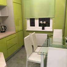 Design della cucina con carta da parati verde: 55 foto moderne dell'interno-15