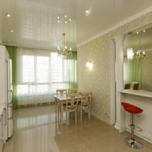 Progettazione della cucina con carta da parati verde: 55 foto moderne dell'interno-8