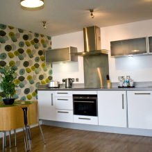 Design della cucina con carta da parati verde: 55 foto moderne dell'interno-14