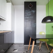 Progettazione della cucina con carta da parati verde: 55 foto moderne dell'interno-5