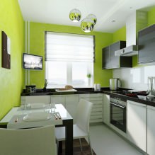 Progettazione della cucina con carta da parati verde: 55 foto moderne dell'interno-4