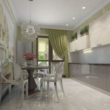 Progettazione della cucina con carta da parati verde: 55 foto moderne dell'interno-3