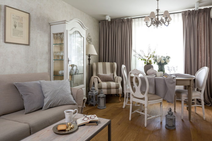 design degli interni del soggiorno-sala da pranzo