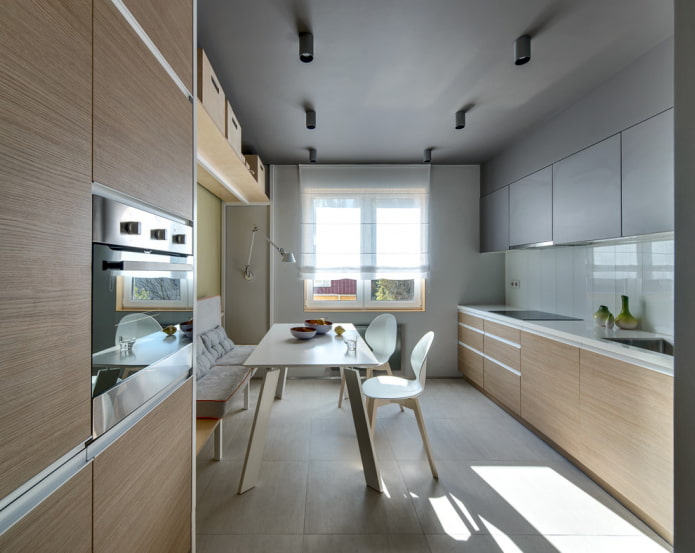 Cucina di 9 mq su due file
