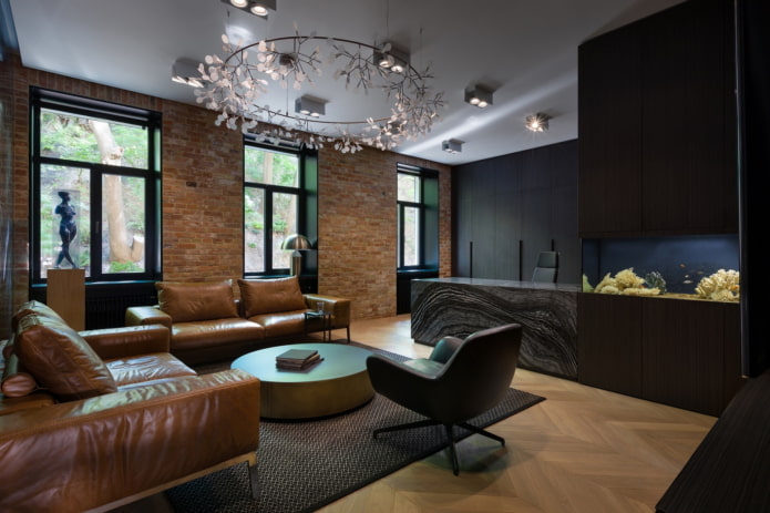 interno di un appartamento di 100 metri quadrati in stile loft