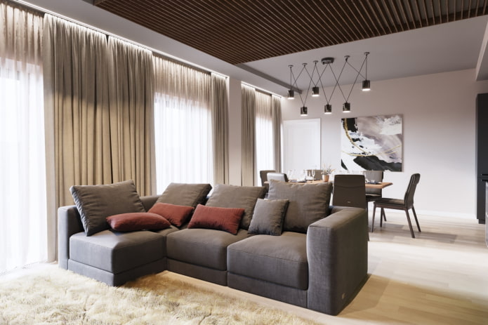 design del soggiorno all'interno di un appartamento di 100 metri quadrati