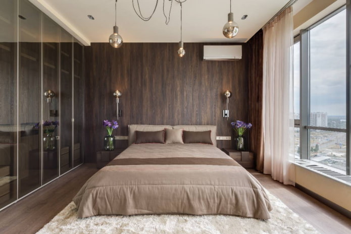 design della camera da letto all'interno di un appartamento di 100 metri quadrati