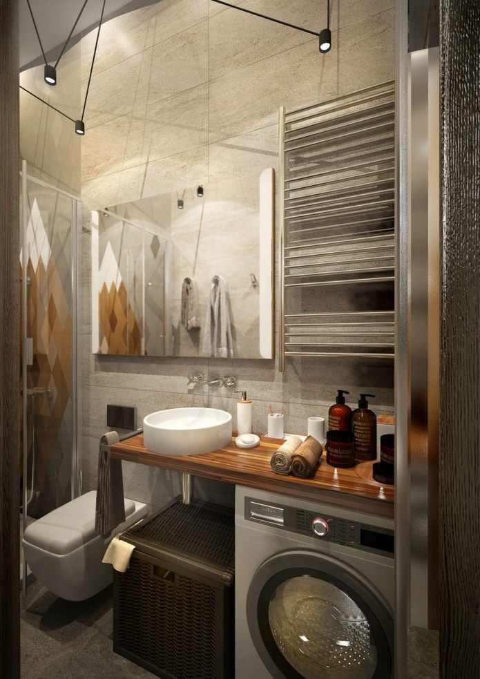 bagno nella progettazione di un piccolo appartamento di 15 mq.