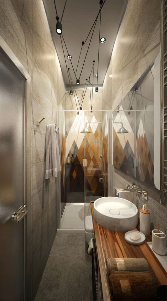 bagno nella progettazione di un piccolo appartamento di 15 mq.