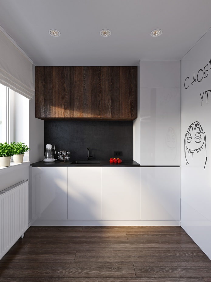 cucina nel progetto di un appartamento di 31 mq