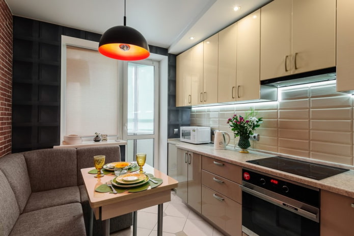 design cucina in un appartamento di 35 metri quadrati
