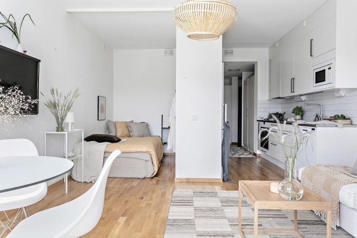 Appartamento di 35 metri quadrati in stile scandinavo