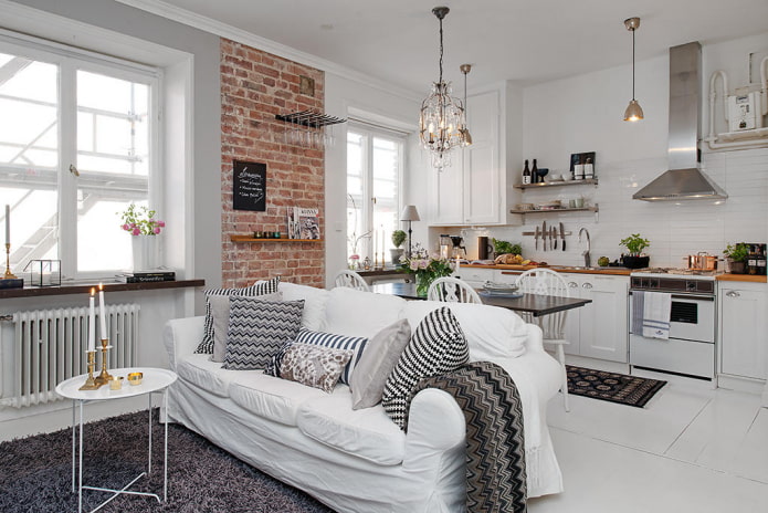 Appartamento di 35 metri quadrati in stile scandinavo
