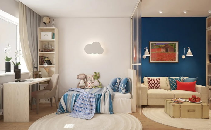 interno della cameretta dei bambini in un appartamento di 36 metri quadrati