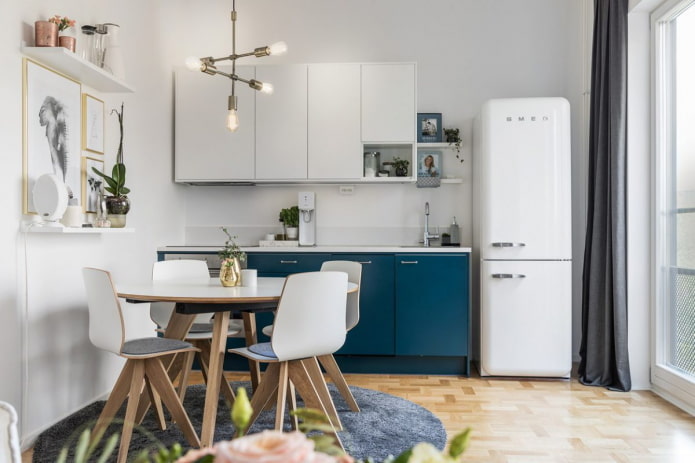 interno di un appartamento di 36 metri quadrati in stile scandinavo