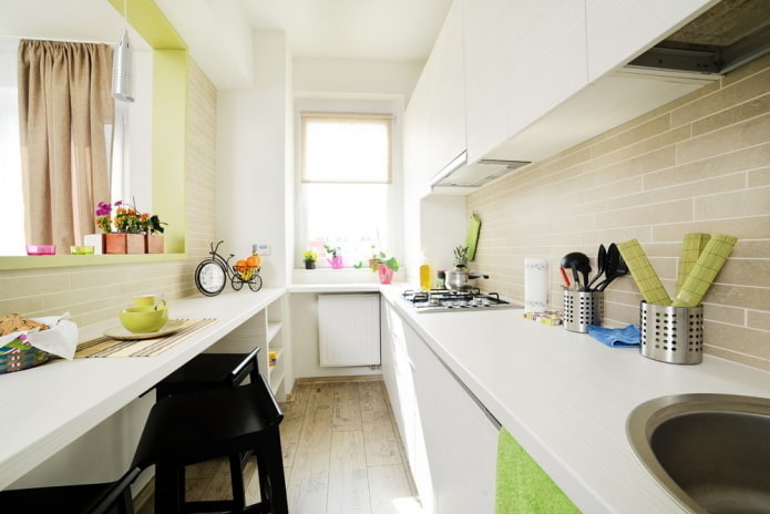 design della cucina all'interno di un appartamento di 40 metri quadrati