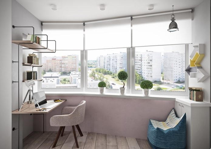 progettazione di un ufficio all'interno di un appartamento di 40 metri quadrati
