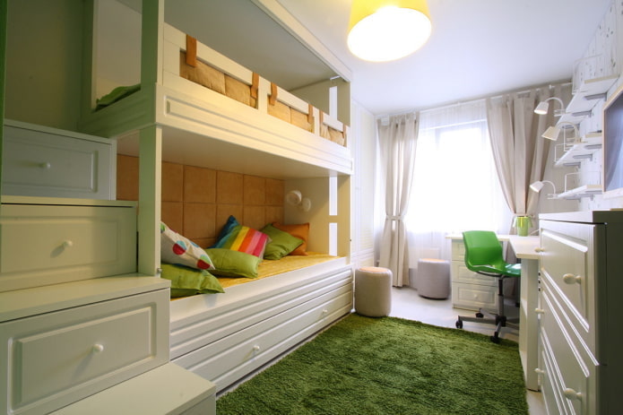 design della cameretta per bambini all'interno di un appartamento di 40 metri quadrati