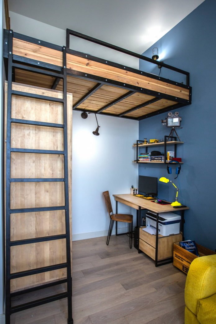 Spazio di lavoro sotto il letto