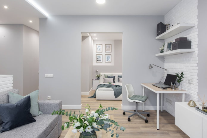 Appartamento in stile europeo con piastrelle in mattoni