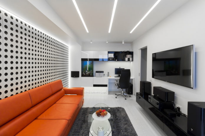 High-tech in un appartamento di due stanze in stile europeo