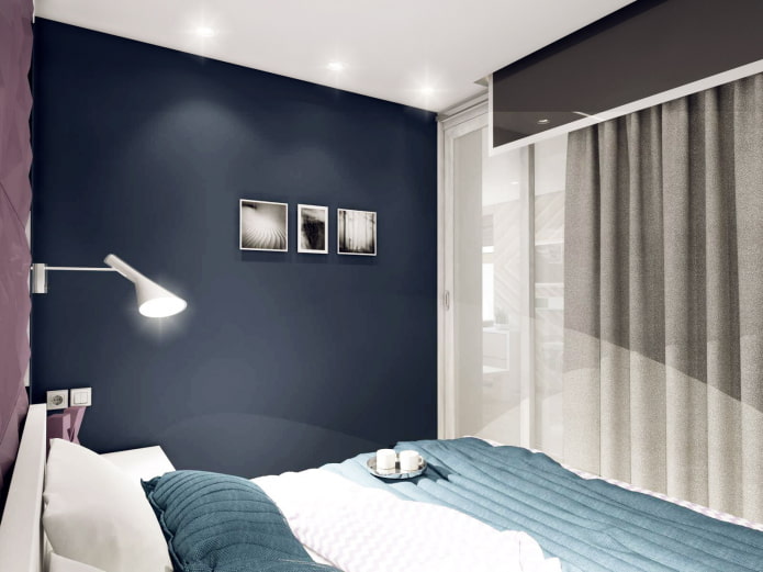 Camera da letto con proiettore e schermo