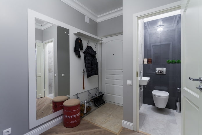 design del corridoio all'interno di un appartamento di 45 metri quadrati