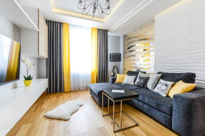 Interno di un appartamento di 45 metri quadrati in stile moderno