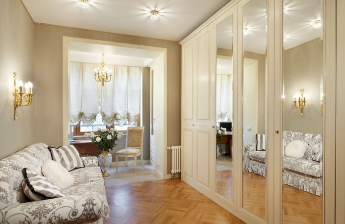 Interno di un appartamento di 45 metri quadrati in stile classico