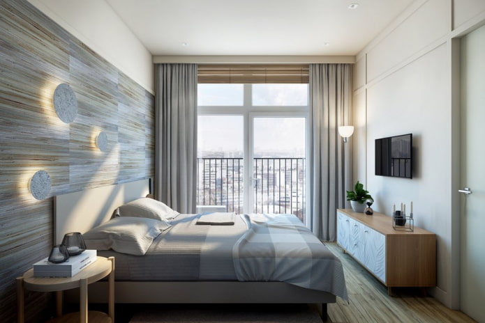 Camera da letto in un appartamento di 46 mq