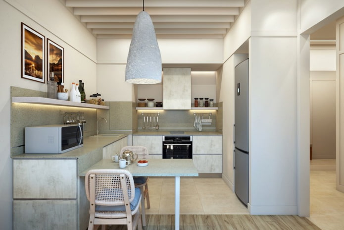 Cucina in un appartamento di 46 mq