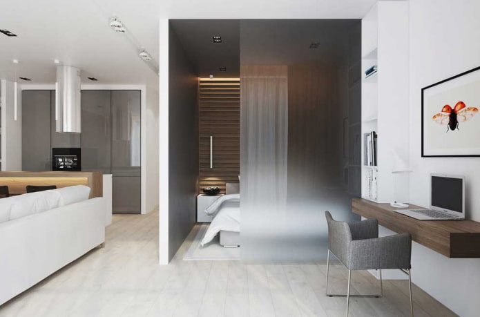 interno di un monolocale di 50 metri quadrati