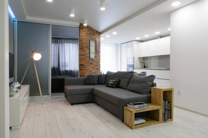 interno di un monolocale di 50 metri quadrati