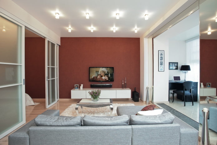 interno di un monolocale di 50 metri quadrati