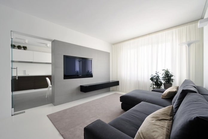 interno di un appartamento di 50 metri quadrati in stile minimalista