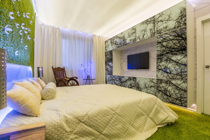 interno della camera da letto in un appartamento di 50 metri quadrati