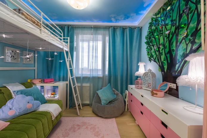 interno della cameretta per bambini in un appartamento di 50 metri quadrati