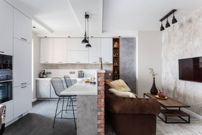 Soggiorno combinato con cucina