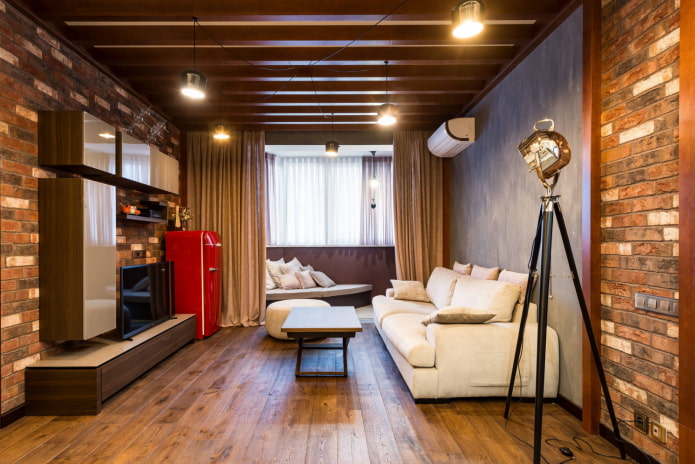 Soggiorno in stile loft