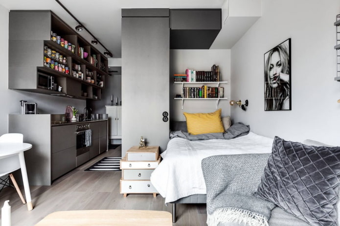 progettazione della zona notte all'interno di un monolocale