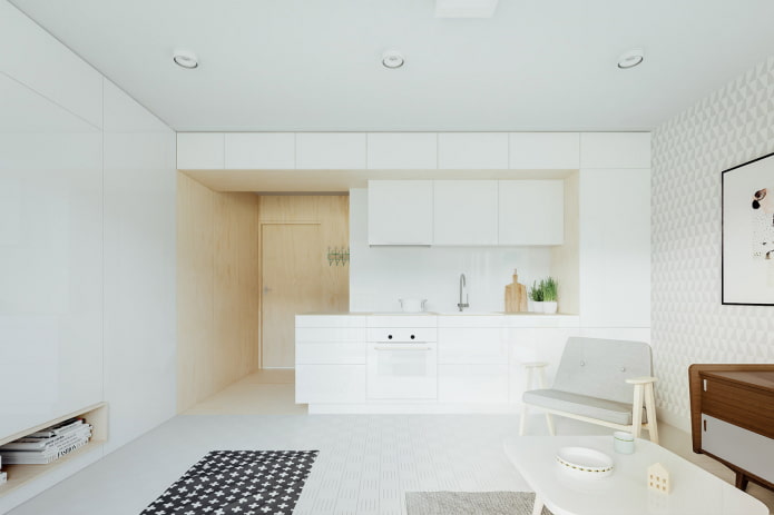 progettazione della zona cucina in un monolocale