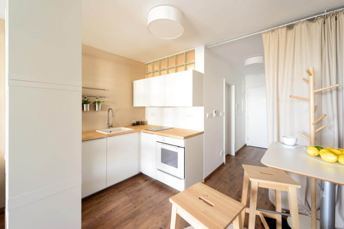 design della zona cucina in un monolocale