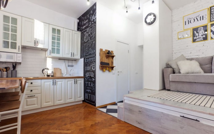 progettazione della zona cucina in un monolocale