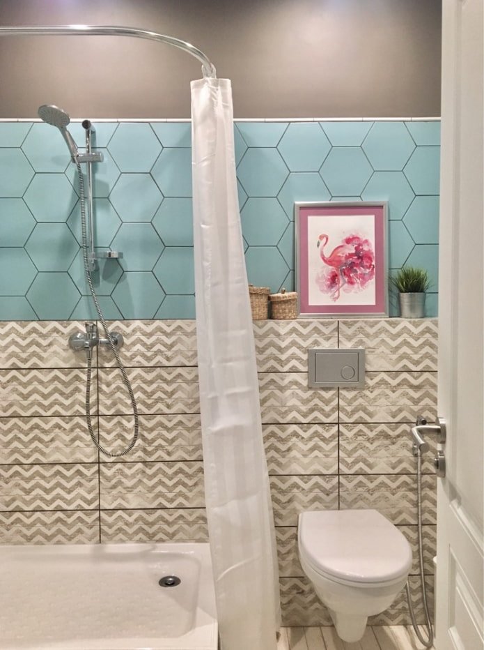 design del bagno all'interno di un monolocale