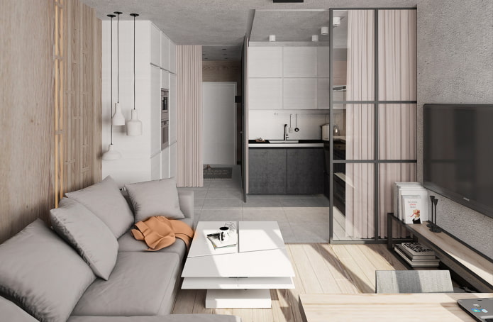 mobili all'interno di un monolocale