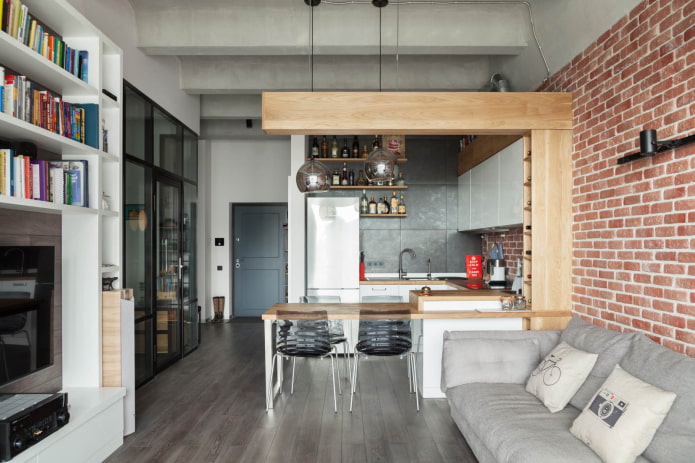 Stile industriale nel monolocale