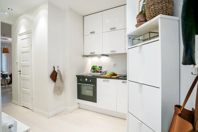 cucina all'interno di un monolocale