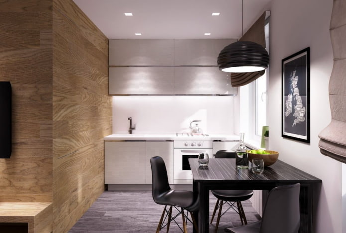 cucina all'interno di un monolocale